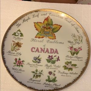 Canada vintage 8” plate floral emblems